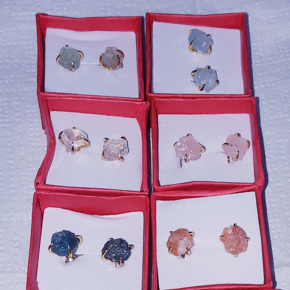 Natural Raw Stone Earrings
